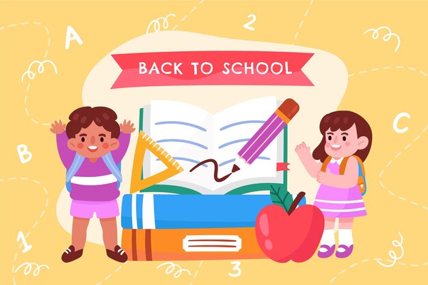 Disegnato a mano sullo sfondo della scuola