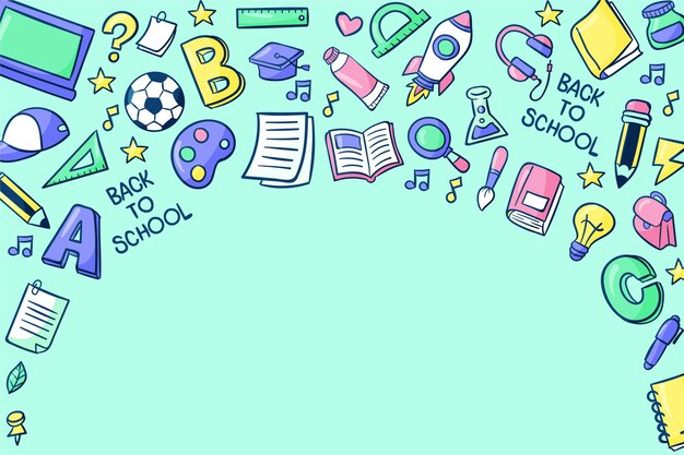 Disegnato a mano sullo sfondo della scuola