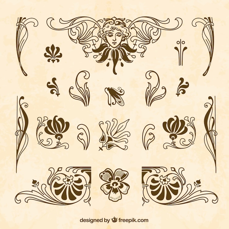 Vettore gratuito disegnato raccolta gli ornamenti marroni mano