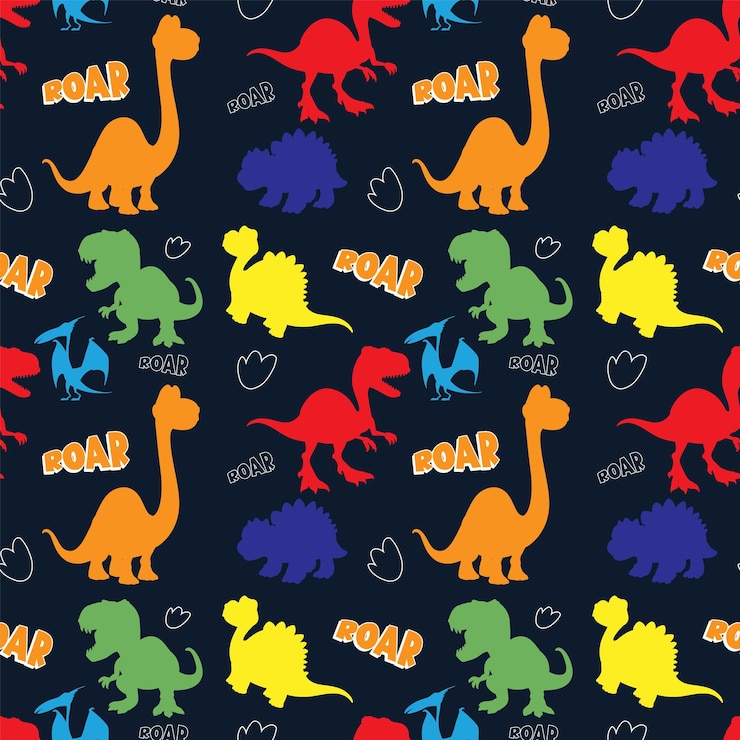 Vettore gratuito disegni colorati di dinosauri per bambini
