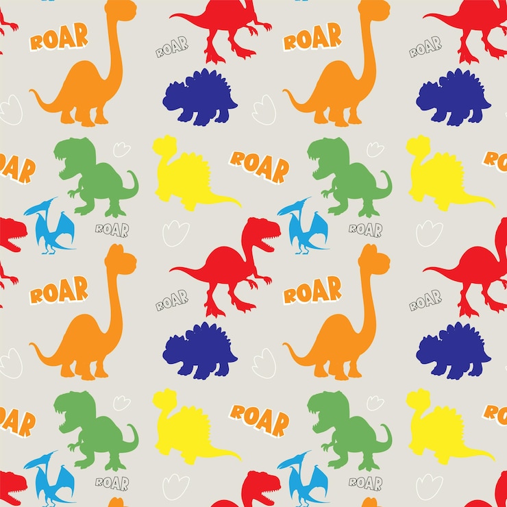 Vettore gratuito disegni colorati di dinosauri per bambini