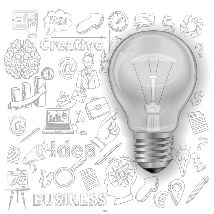Vettore gratuito disegni creativi con lampadina