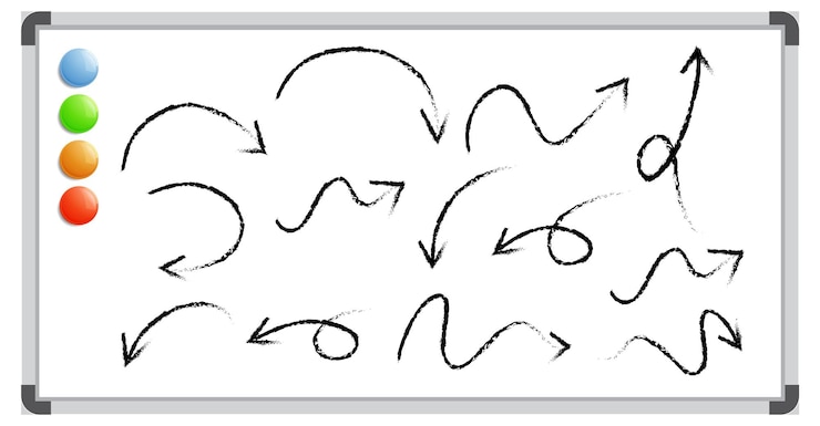 Vettore gratuito disegni creativi di frecce sulla lavagna