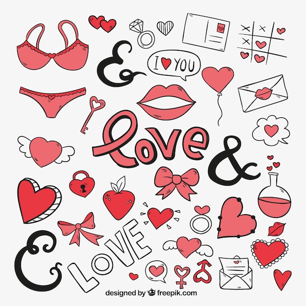 disegni di amore per la raccolta di San Valentino