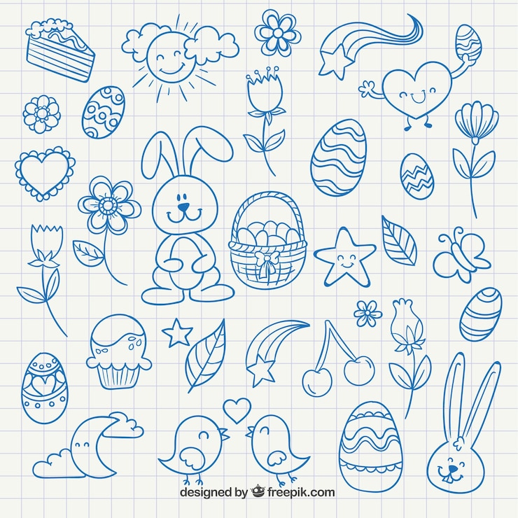 Vettore gratuito disegni di pasqua carino