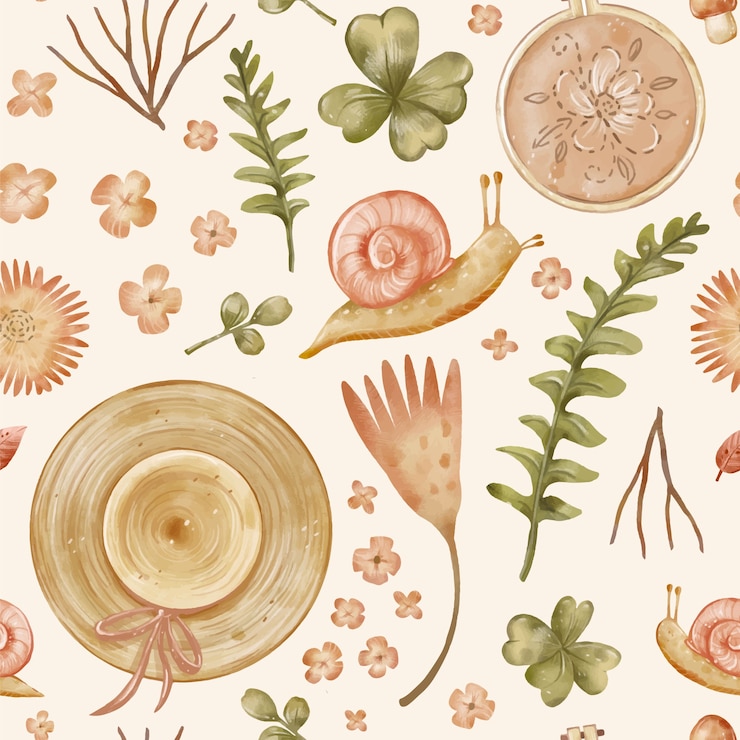 Vettore gratuito disegno a acquerello a cottage core