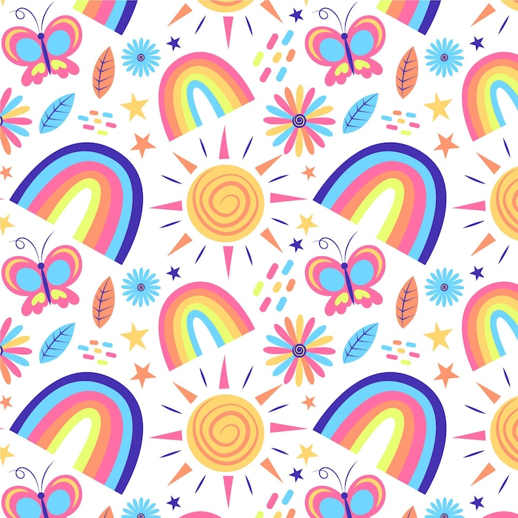 Vettore gratuito disegno a disegno arcobaleno