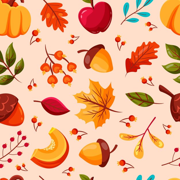 Disegno a disegno piatto per la celebrazione della stagione autunnale