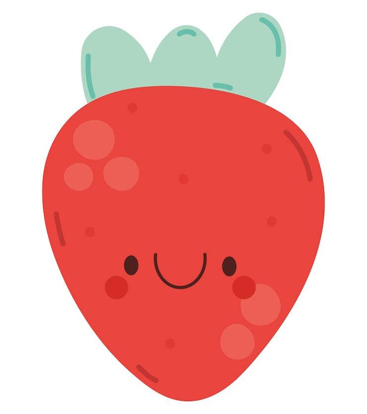 Vettore gratuito disegno a fragola kawaii