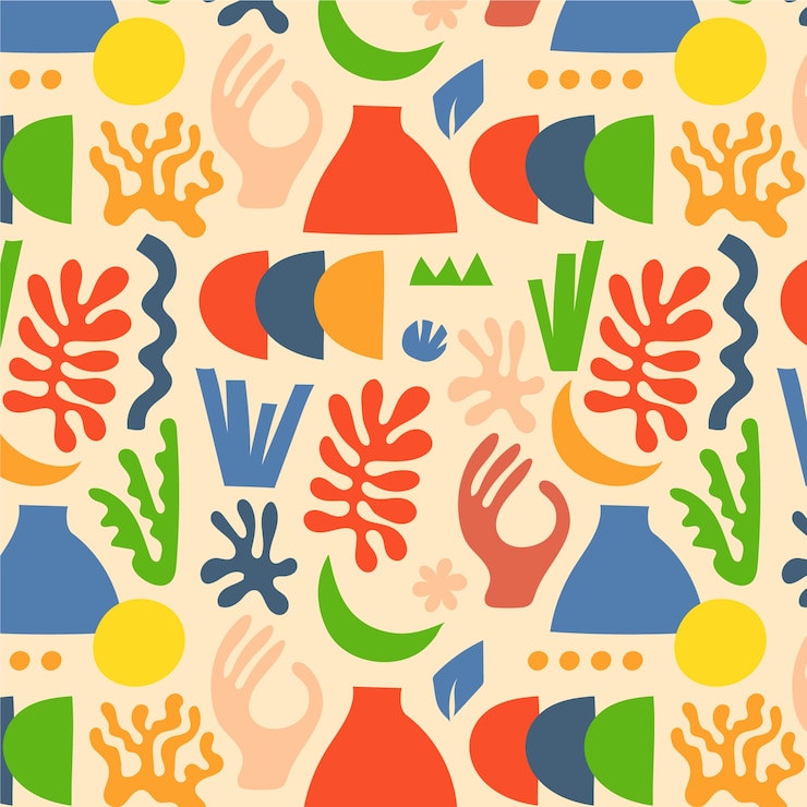 Vettore gratuito disegno a matisse colorato disegnato a mano