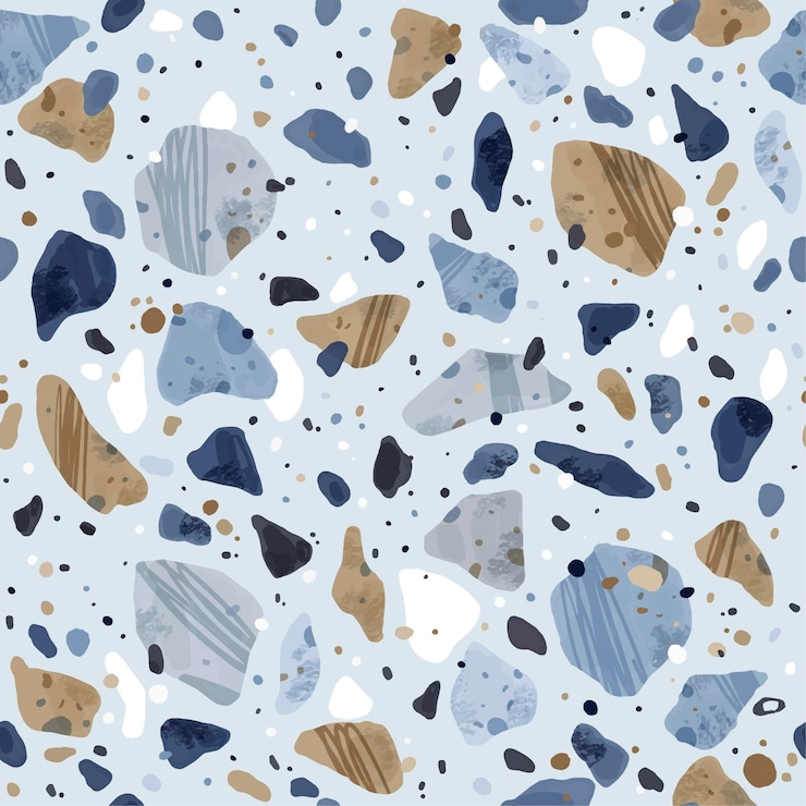 Vettore gratuito disegno a terrazzo monocromatico dipinto a mano