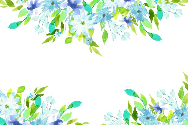 Disegno ad acquerello colorato sfondo floreale