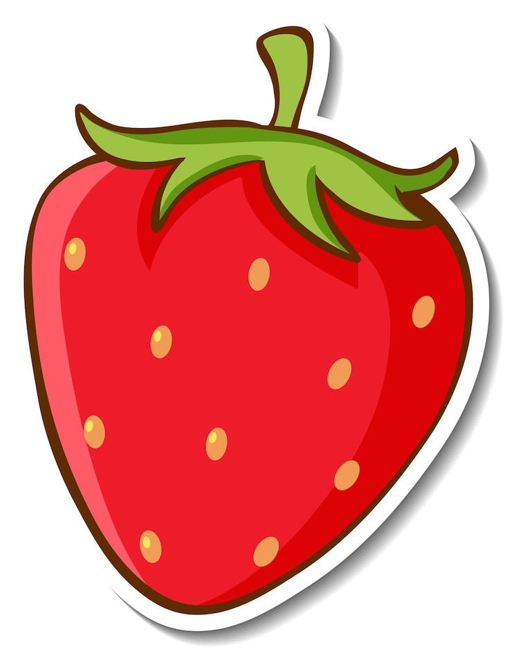 Vettore gratuito disegno adesivo con fragola isolata