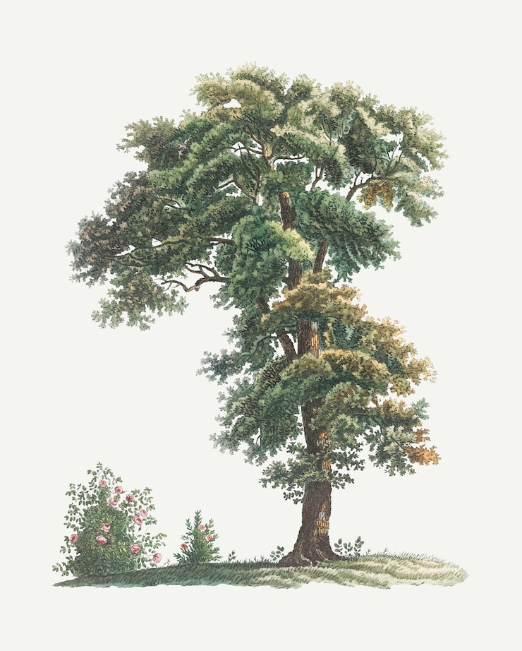 Vettore gratuito disegno albero d&#39;epoca