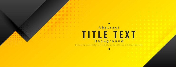 Vettore gratuito disegno astratto banner largo giallo e nero