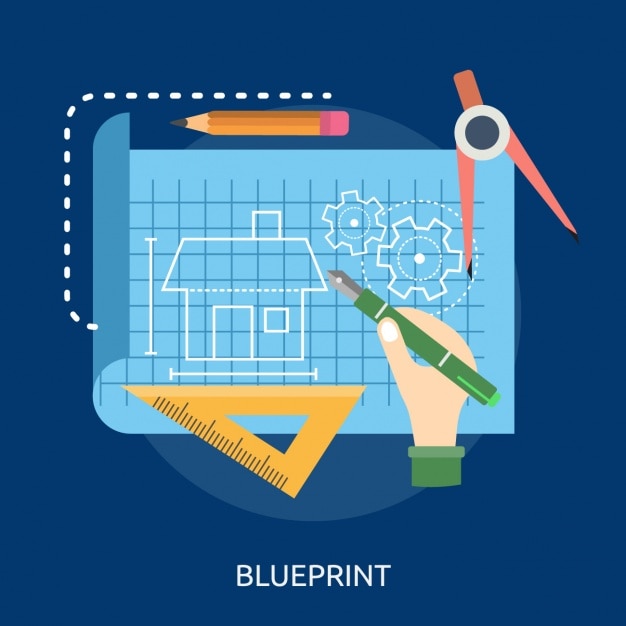Vettore gratuito disegno blueprint sfondo