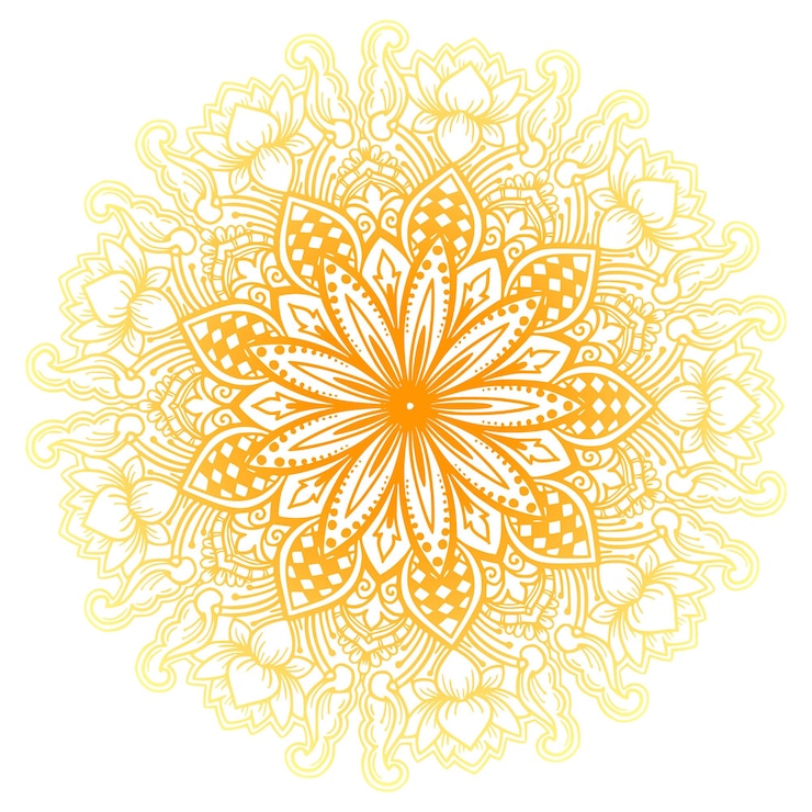 Vettore gratuito disegno decorativo di mandala con colore dorato