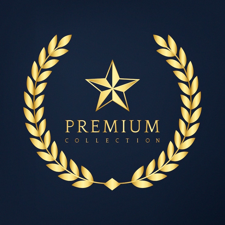 Vettore gratuito disegno del distintivo della collezione premium