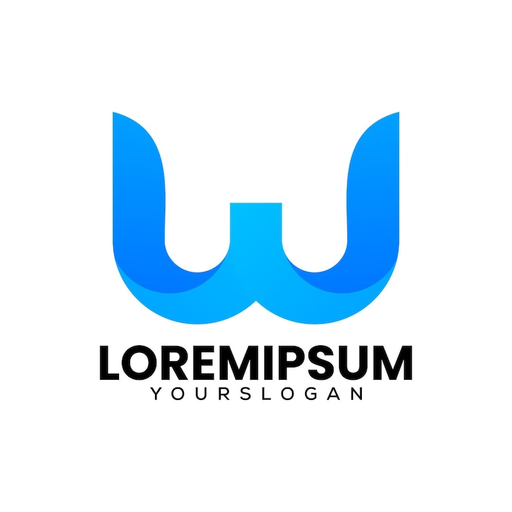 Vettore gratuito disegno del logo colorato della lettera w