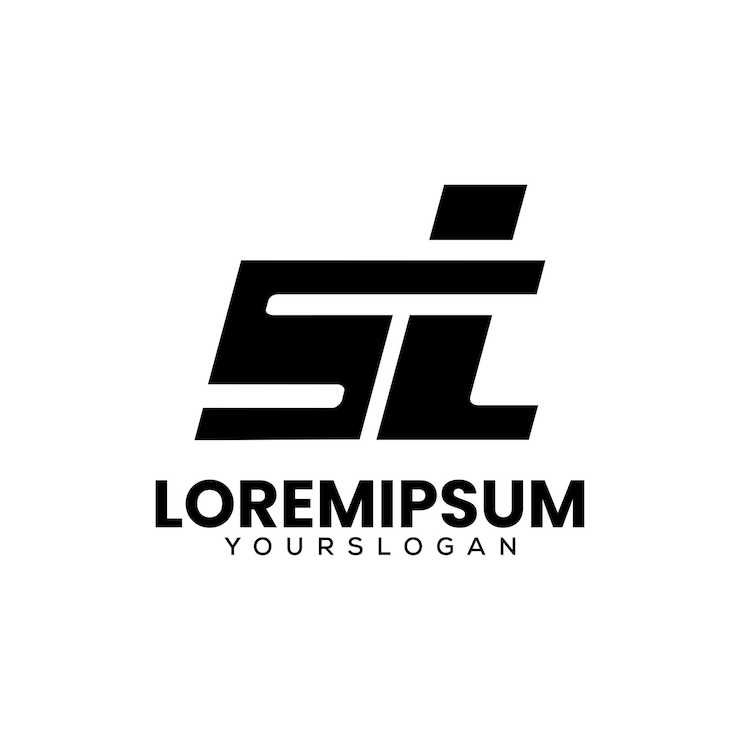 Vettore gratuito disegno del logo con la lettera iniziale s t
