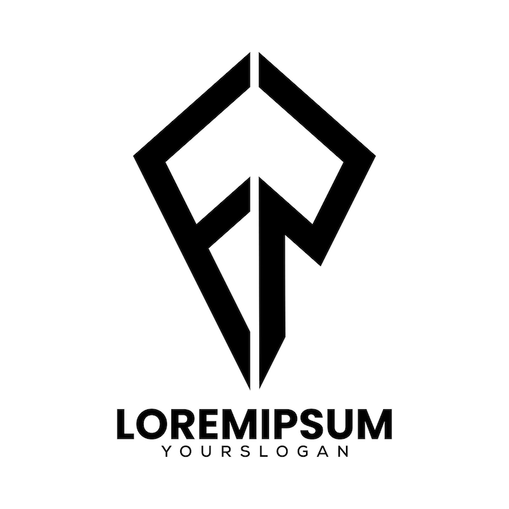 Vettore gratuito disegno del logo con le lettere f e p
