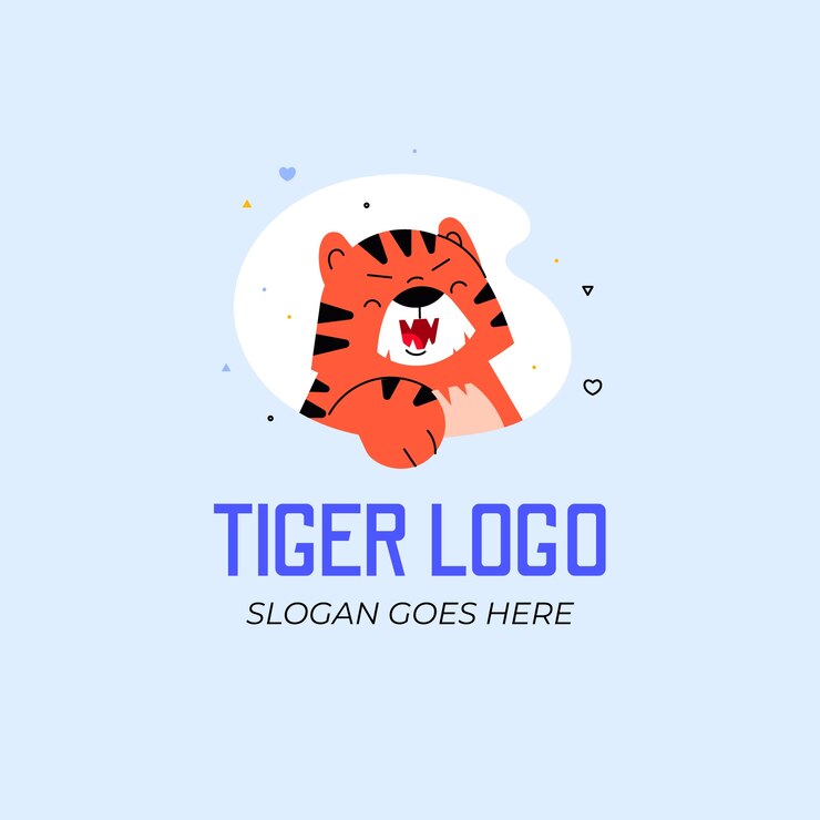 Vettore gratuito disegno del logo della tigre disegnato a mano