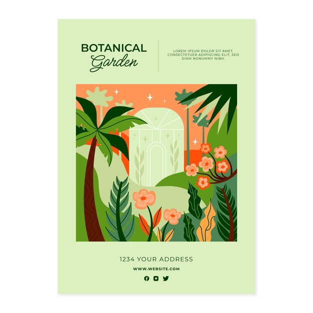 Disegno del manifesto del giardino botanico