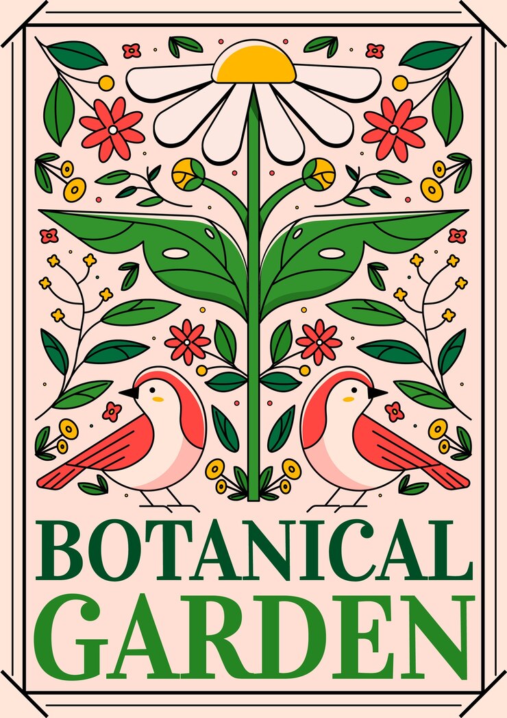 Disegno del manifesto del giardino botanico
