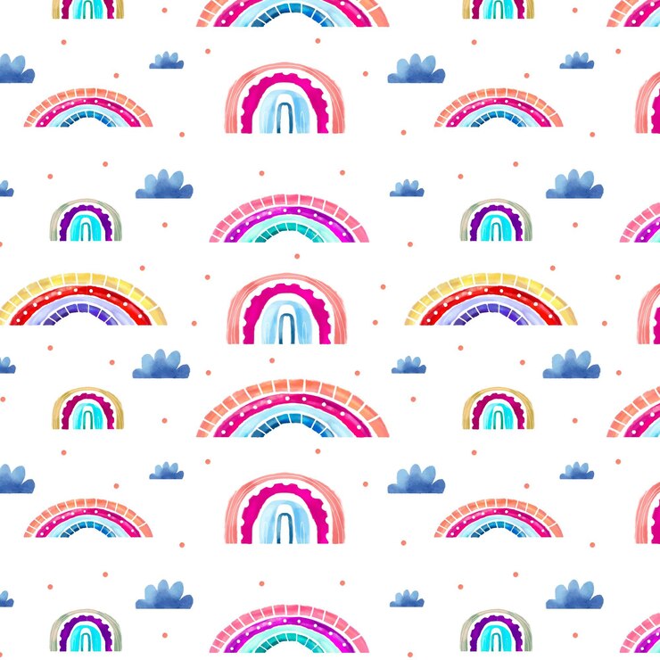 Vettore gratuito disegno del modello arcobaleno acquerello dipinto a mano