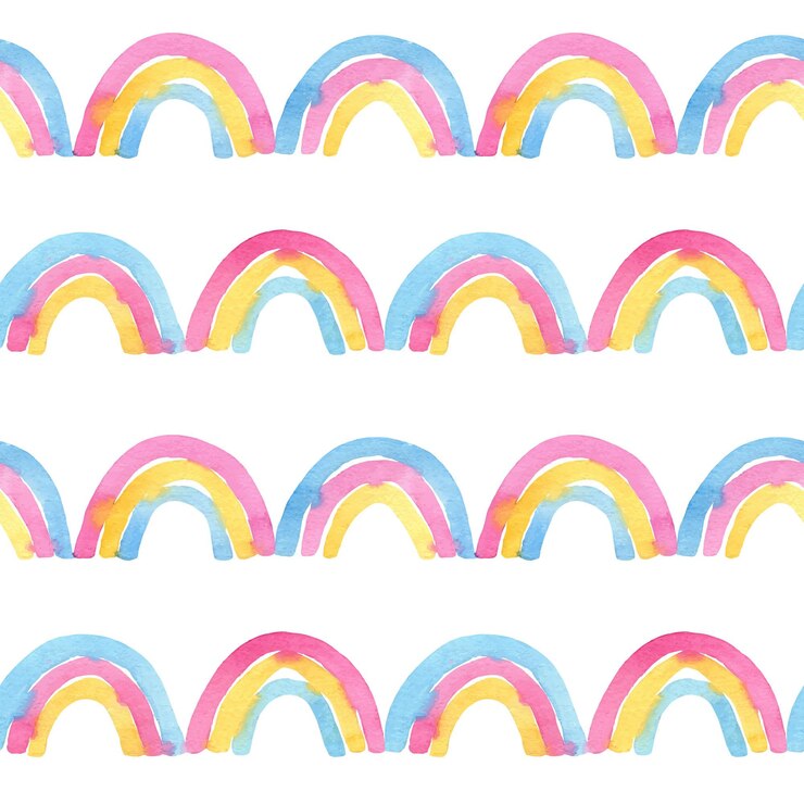 Vettore gratuito disegno del modello arcobaleno acquerello dipinto a mano