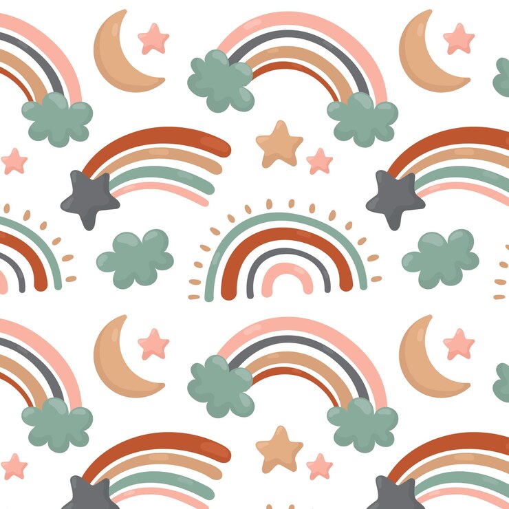 Vettore gratuito disegno del modello arcobaleno disegnato a mano