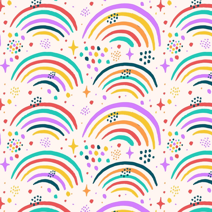 Vettore gratuito disegno del modello arcobaleno disegnato a mano