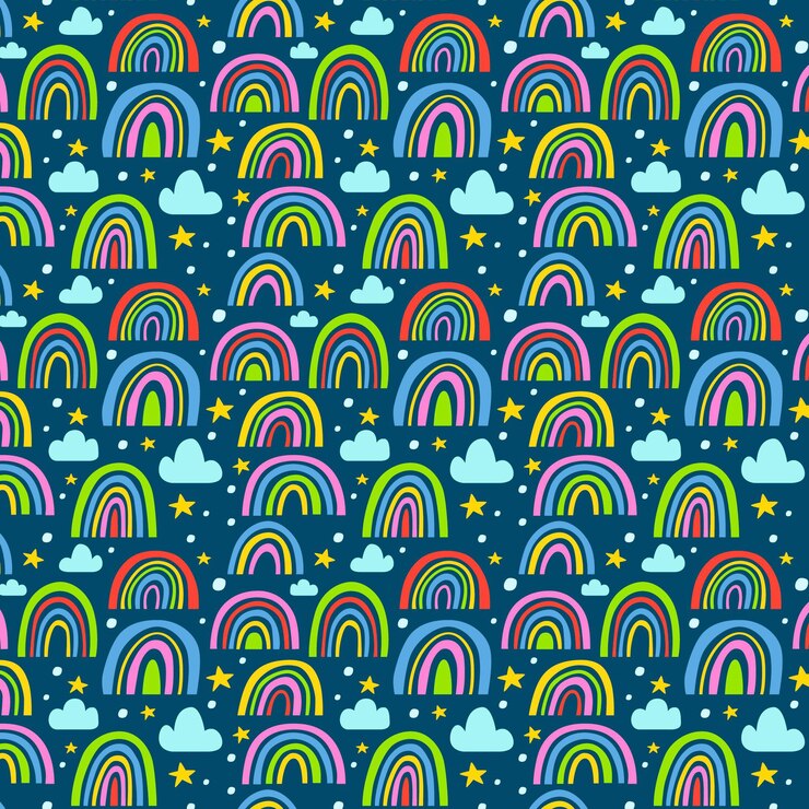 Vettore gratuito disegno del modello arcobaleno disegnato a mano