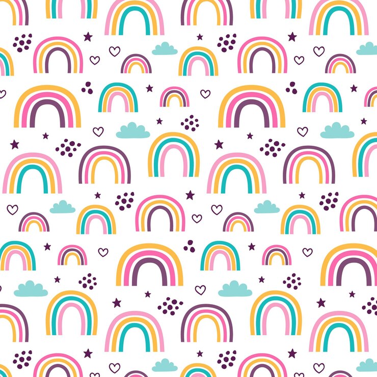 Vettore gratuito disegno del modello arcobaleno disegnato a mano