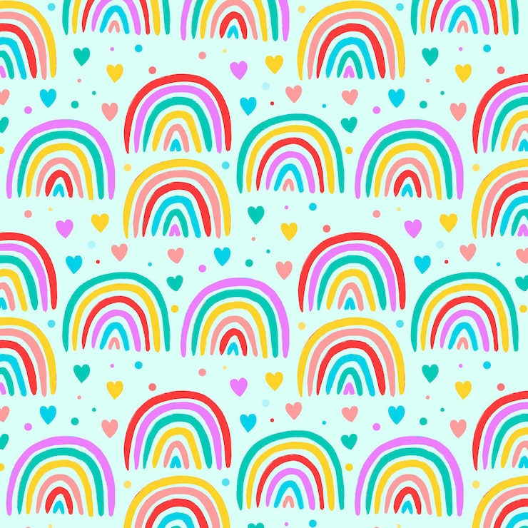 Vettore gratuito disegno del modello arcobaleno disegnato a mano