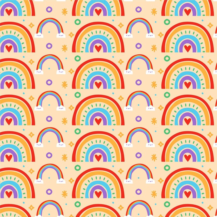 Vettore gratuito disegno del modello arcobaleno disegnato a mano
