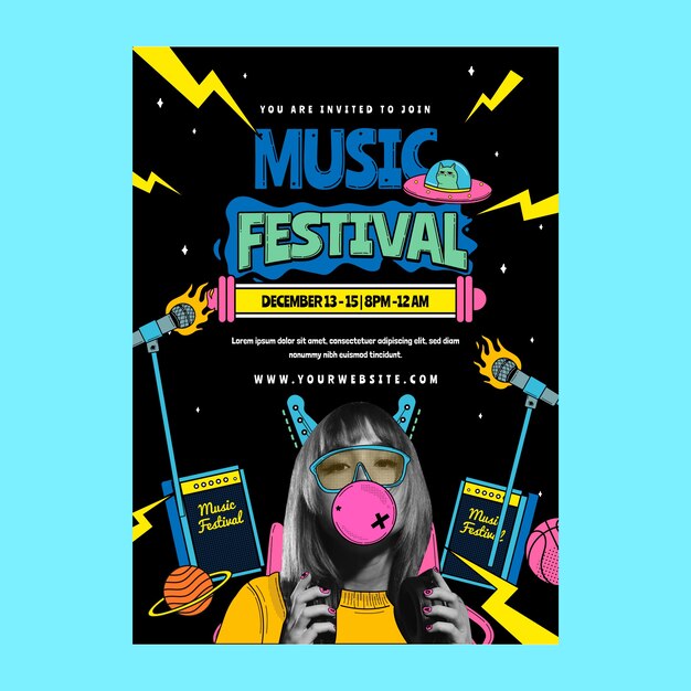 Disegno del modello del festival musicale