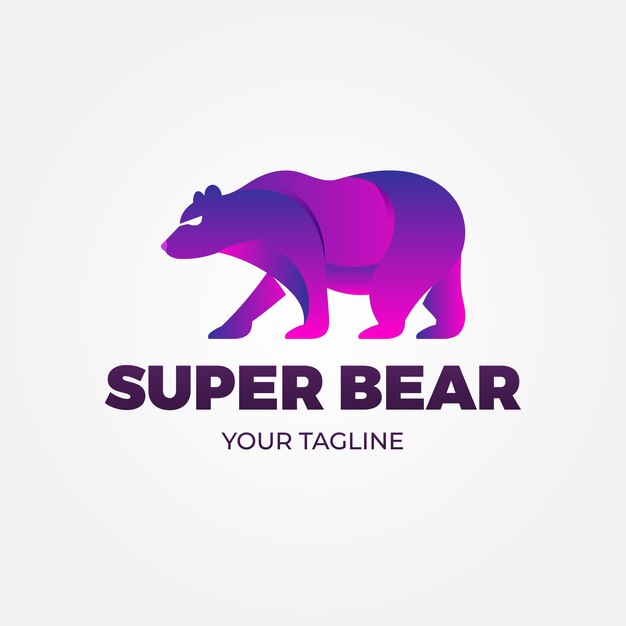 Disegno del modello del logo dell'orso