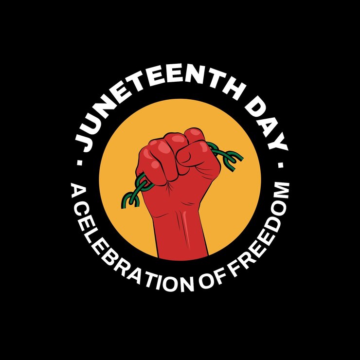 Vettore gratuito disegno del modello del logo juneteenth