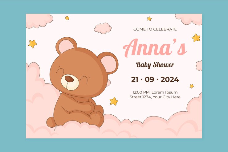 Vettore gratuito disegno del modello di baby shower