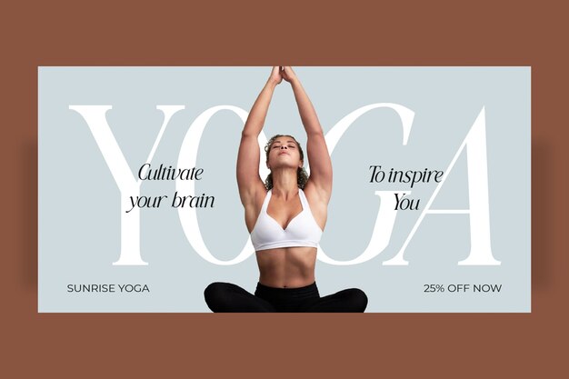 Disegno del modello di banner di yoga