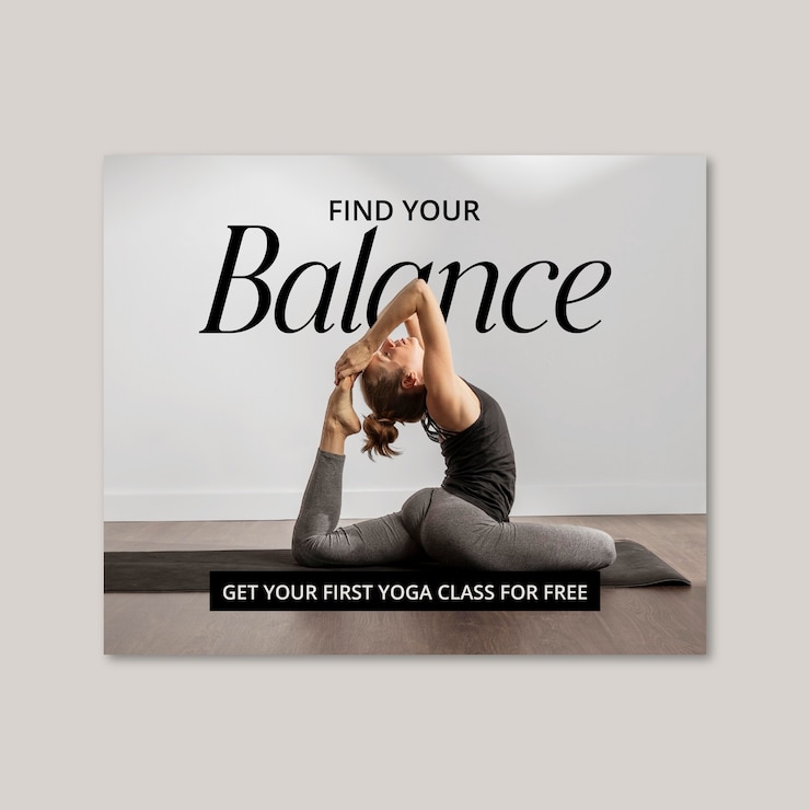 Vettore gratuito disegno del modello di banner di yoga