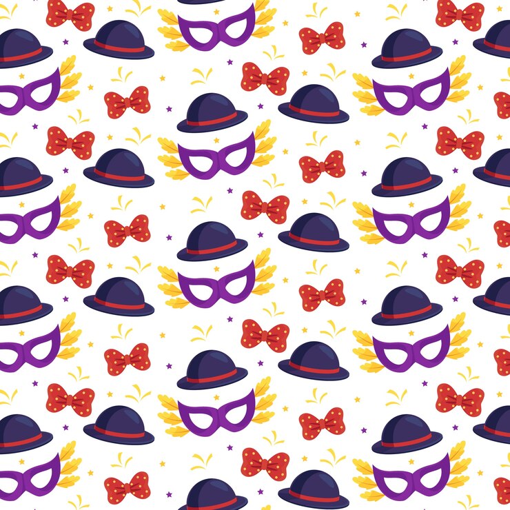 Vettore gratuito disegno del modello di carnevale piatto