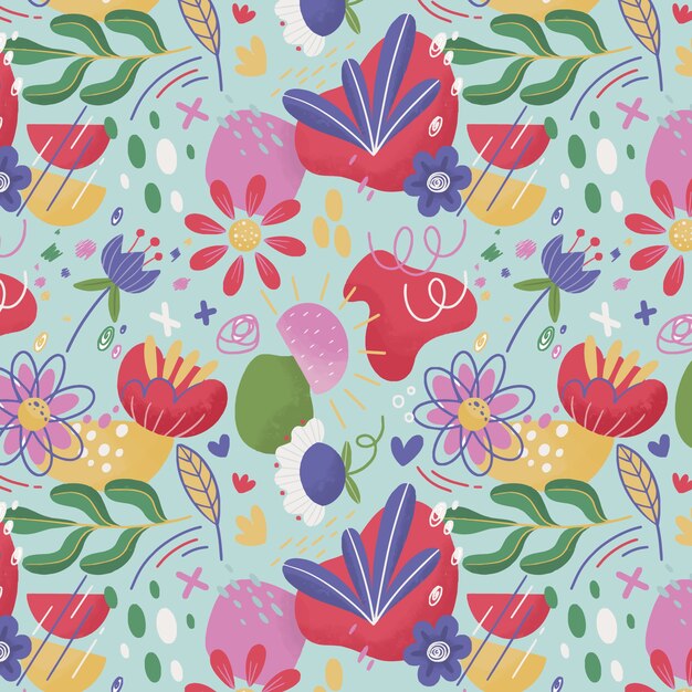 Disegno del modello di doodle astratto piatto