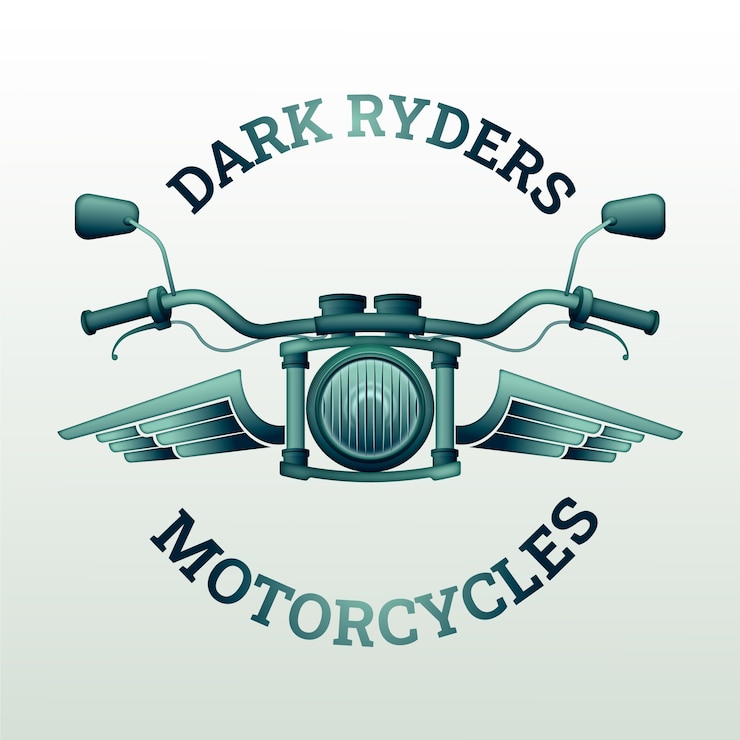 Vettore gratuito disegno del modello di logo del motociclista