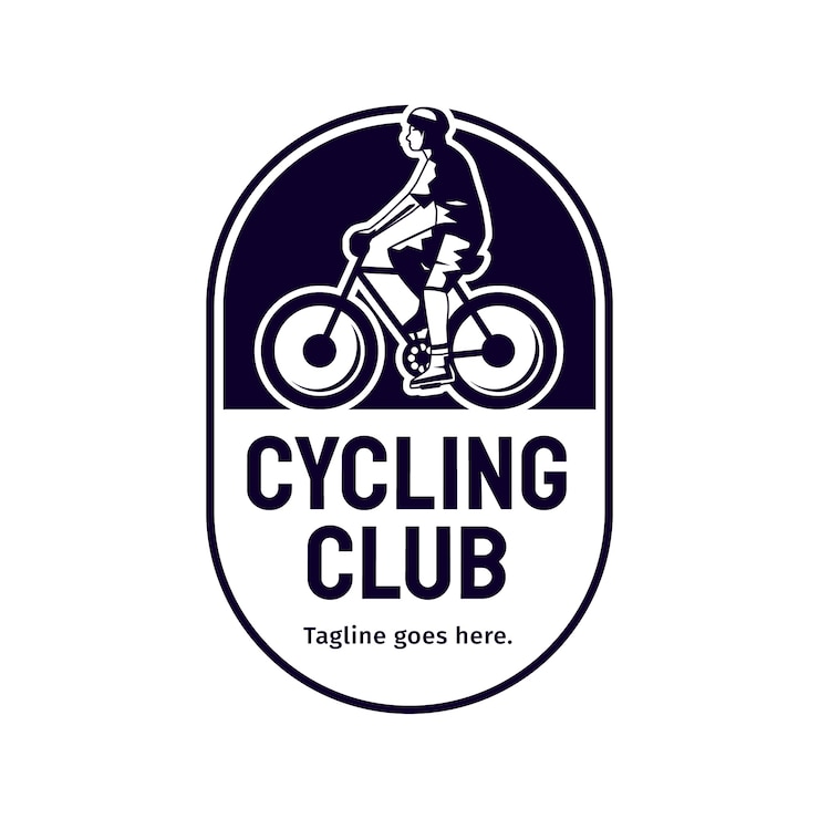 Vettore gratuito disegno del modello di logo della bicicletta