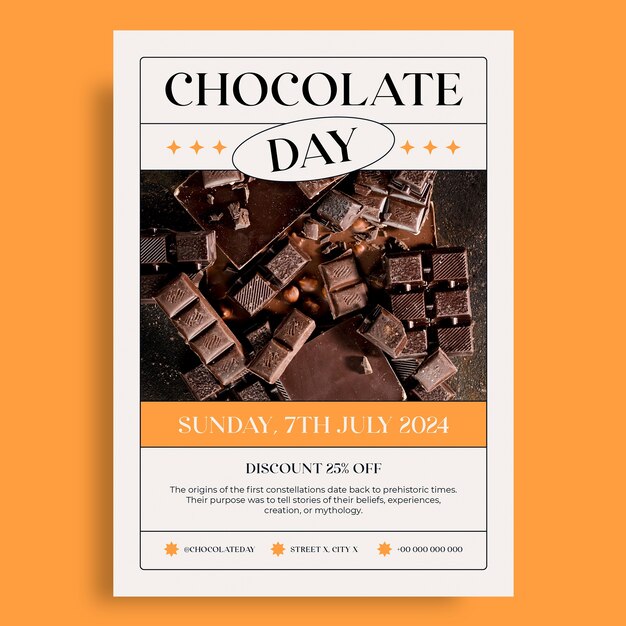 Disegno del modello di poster al cioccolato