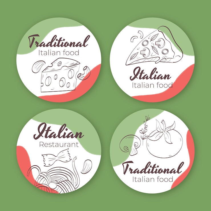 Vettore gratuito disegno del modello di ristorante italiano