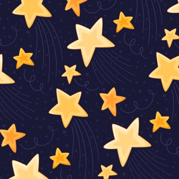Vettore gratuito disegno del modello di stelle disegnate a mano