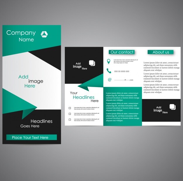 Vettore gratuito disegno del modello trifold